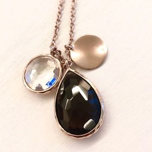 Ippolita rose gold three charm quartz necklace